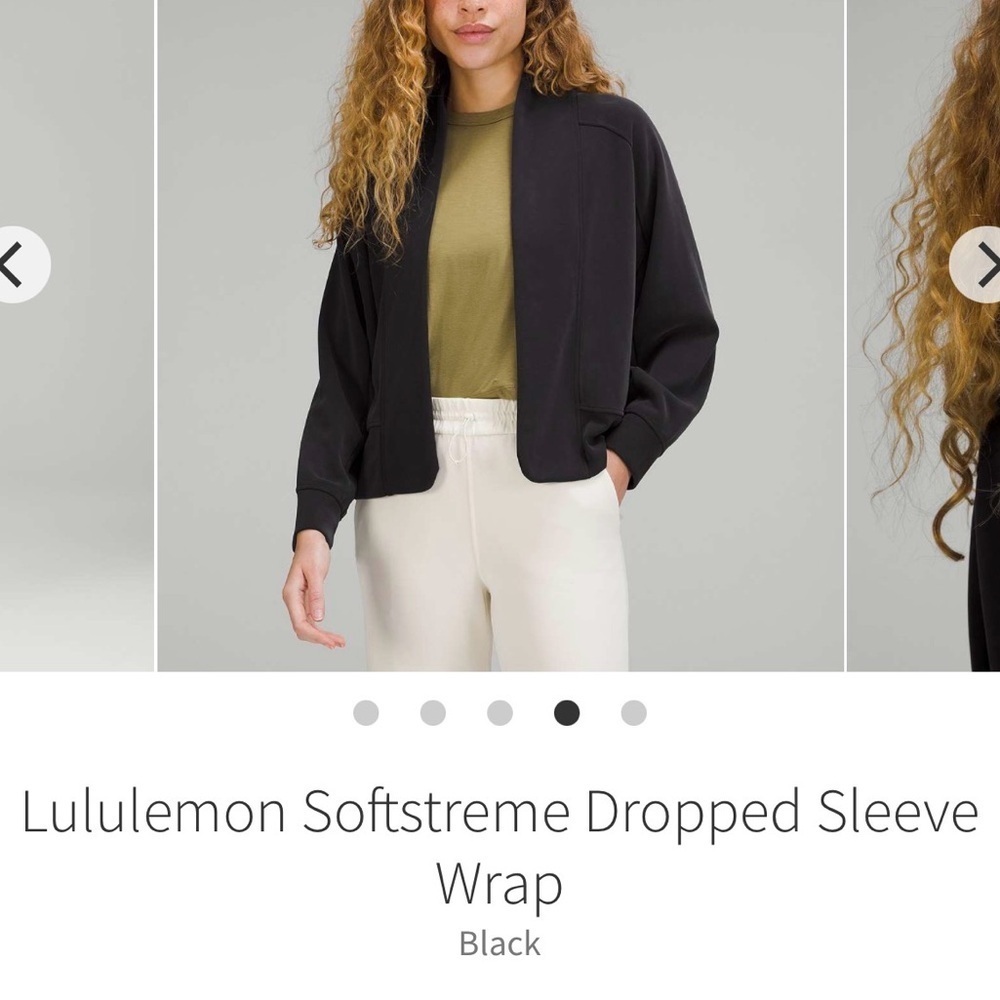Lululemon Softstreme Drop Sleeve Wrap ~ 10 ~ Black - Picture 10 of 12